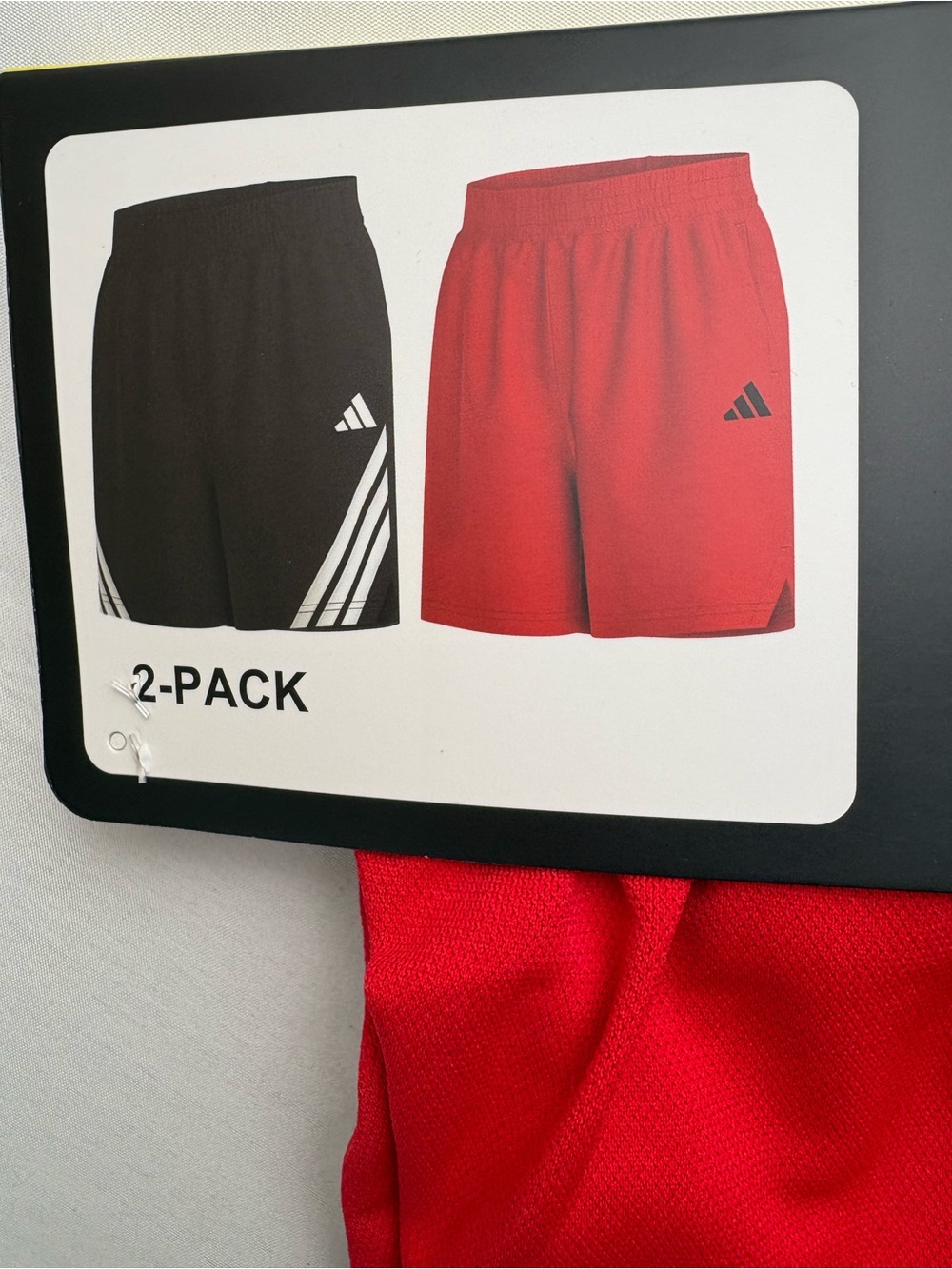 adidas Kids 2-Pack Athletic Shorts - Black & Red